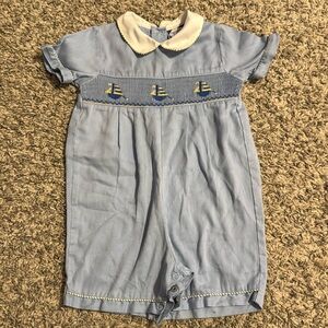 Carriage Boutiques smocked toddler boy romper